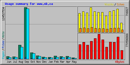 Usage summary for www.nk.ca
