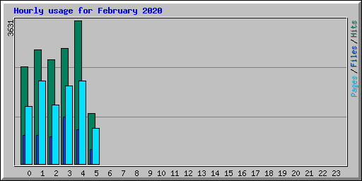 Hourly usage for February 2020