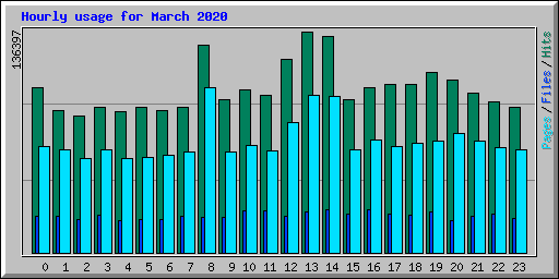 Hourly usage for March 2020