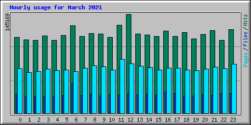 Hourly usage for March 2021