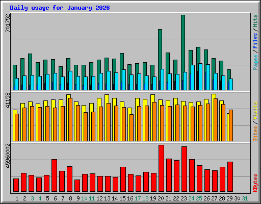Daily usage for January 2026