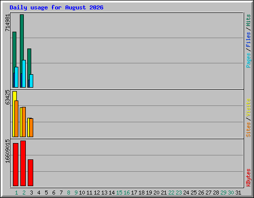 Daily usage for August 2026