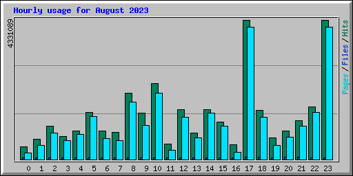 Hourly usage for August 2023