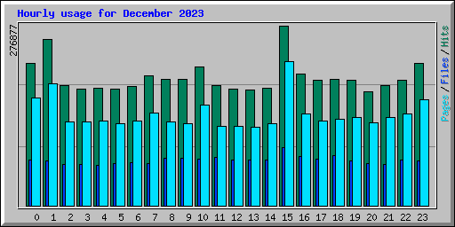 Hourly usage for December 2023