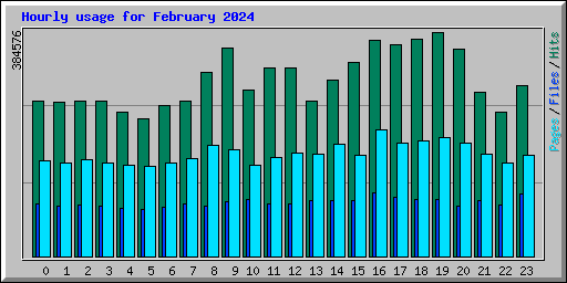 Hourly usage for February 2024