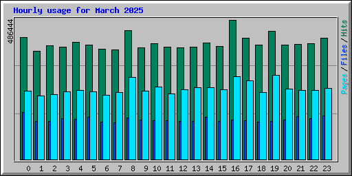 Hourly usage for March 2025