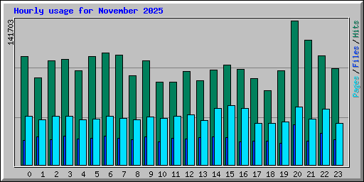 Hourly usage for November 2025