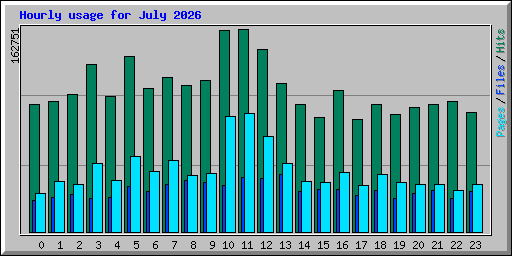 Hourly usage for July 2026