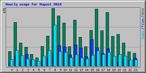 Hourly usage for August 2018