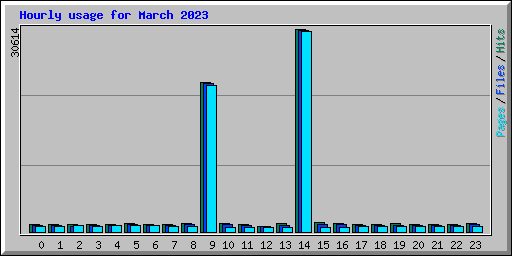 Hourly usage for March 2023