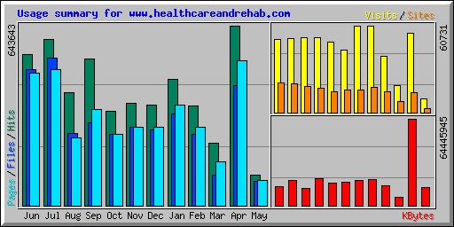 Usage summary for www.healthcareandrehab.com