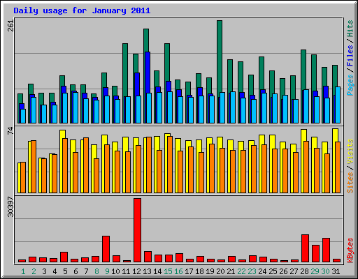 Daily usage for January 2011