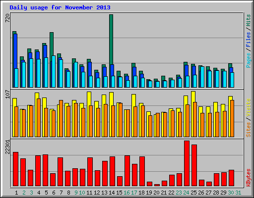 Daily usage for November 2013