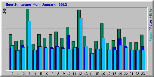 Hourly usage for January 2012