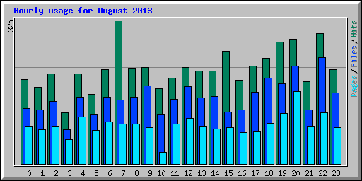 Hourly usage for August 2013