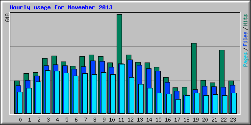 Hourly usage for November 2013