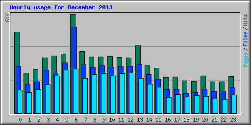 Hourly usage for December 2013