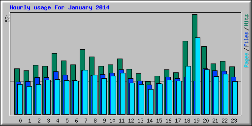 Hourly usage for January 2014