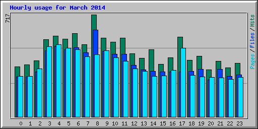 Hourly usage for March 2014