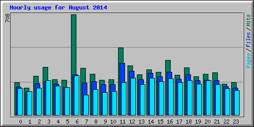 Hourly usage for August 2014