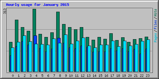 Hourly usage for January 2015