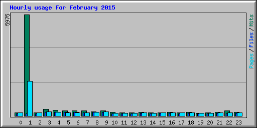 Hourly usage for February 2015