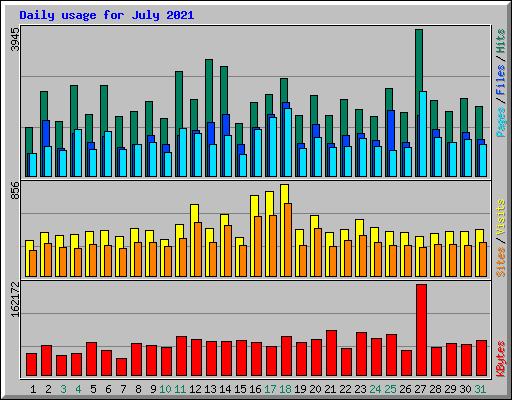 Daily usage for July 2021
