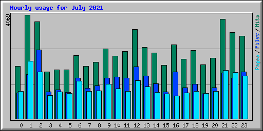 Hourly usage for July 2021