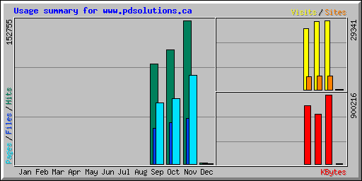 Usage summary for www.pdsolutions.ca