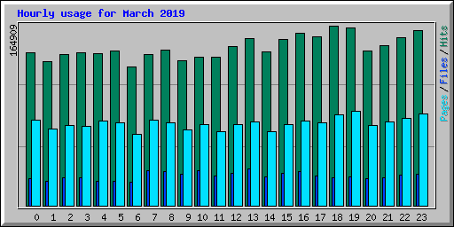 Hourly usage for March 2019