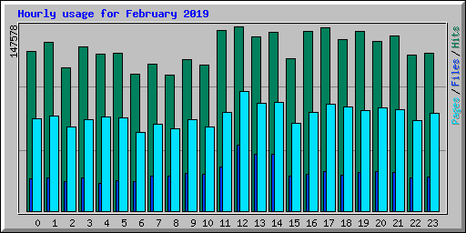 Hourly usage for February 2019