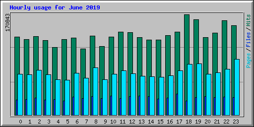 Hourly usage for June 2019