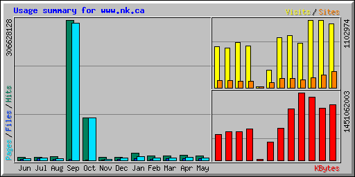 Usage summary for www.nk.ca